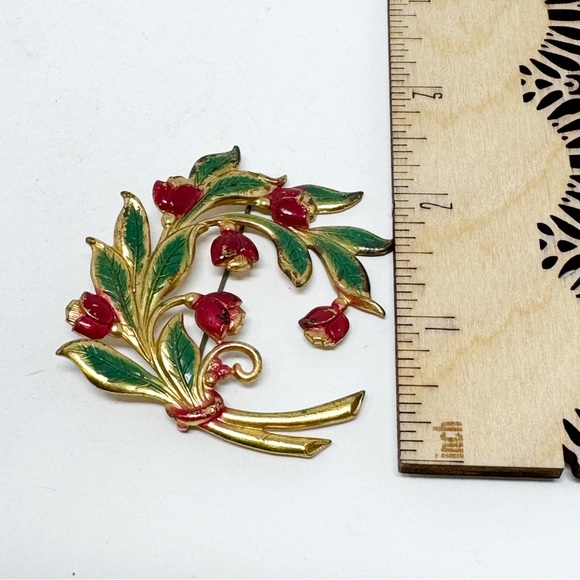 Vintage Enamel Flower Boutique Brooch Pin - Picture 8 of 9